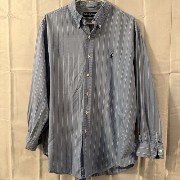 Ralph Lauren Other - Ralph Lauren Classic Fit Oxford Button Down‎ Shirt Mens XL Blue Stripe Pony